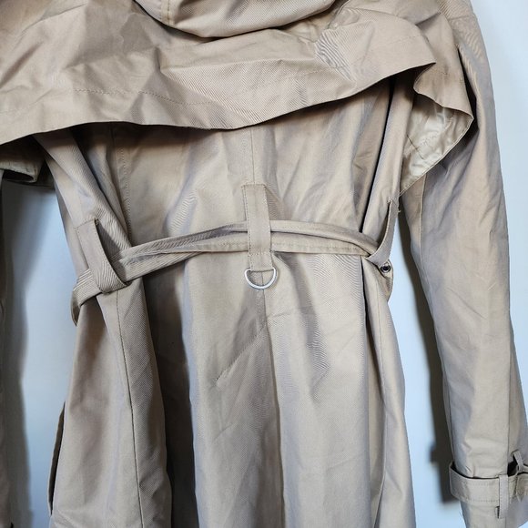 Double Breasted Trench Coat with Removable Hood - Picture 6 of 7